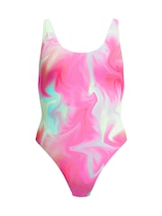 Speedo Pink Printed Convertible Swimsuit - Image 5 of 7