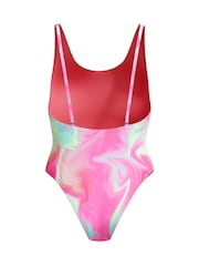 Speedo Pink Printed Convertible Swimsuit - Image 6 of 7