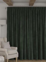 Green Soft Touch Chenille Made to Measure Curtain - Image 2 of 9