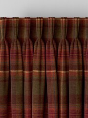 Rust Orange Brushed Check Made to Measure Curtains - Image 5 of 9