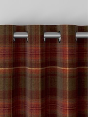 Rust Orange Brushed Check Made to Measure Curtains - Image 7 of 9