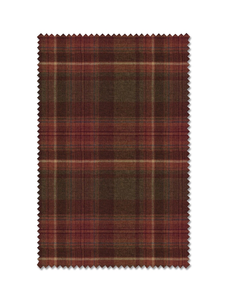 Rust Orange Brushed Check Made to Measure Curtains - Image 9 of 9