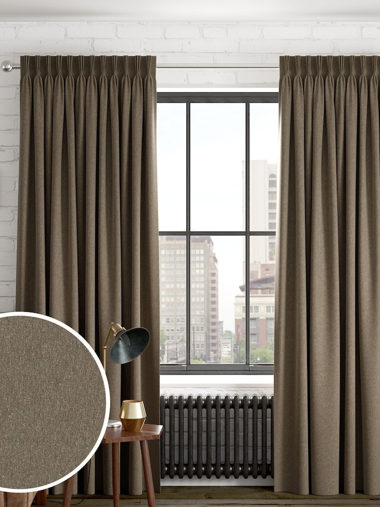 Khaki Green Cosy Chenille Made to Measure Curtains - Image 1 of 10