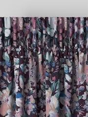 Black/Pink Rustic Romance Floral Faux Silk Made to Measure Curtains - Image 6 of 9