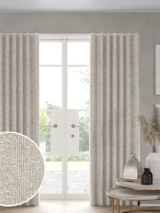 Grey Textured Maze Jacquard Made to Measure Curtains - Image 1 of 10