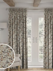 Metallic Bronze Floral Print Jacquard Made to Measure Curtains - Image 1 of 10