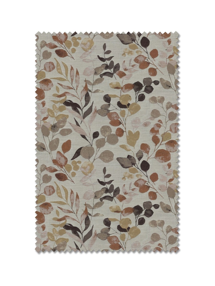 Metallic Bronze Floral Print Jacquard Made to Measure Curtains - Image 10 of 10
