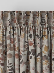 Metallic Bronze Floral Print Jacquard Made to Measure Curtains - Image 6 of 10