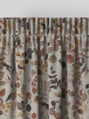 Metallic Bronze Floral Print Jacquard Made to Measure Curtains - Image 7 of 10