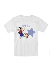 Personalised Witch and Cat Room on the Broom Adults T-Shirt by Star Editions - Image 3 of 4