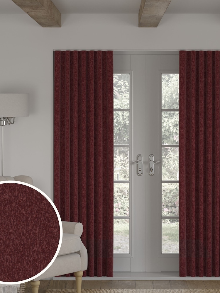 Wine Red Burgundy Heavyweight Chenille Made to Measure Curtains - Image 1 of 9