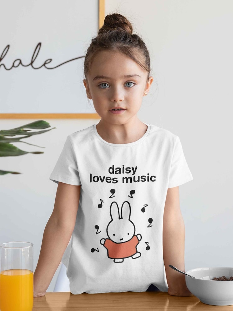 Star Editions Personalised Musical Miffy Black 100% Cotton T-Shirt - Image 1 of 4