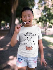 Star Editions Personalised Musical Miffy Black 100% Cotton T-Shirt - Image 2 of 4