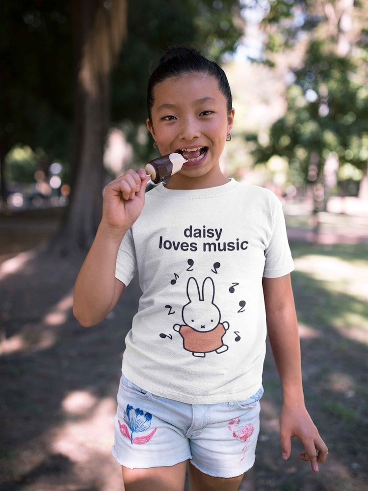 Star Editions Personalised Musical Miffy Black 100% Cotton T-Shirt - Image 2 of 4