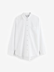 White Relaxed 100% Cotton Button Down Casual Long Sleeve Shirt - Image 1 of 2