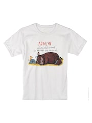 Star Editions White Personalised Gruffalo Sleeping Childrens 100% Cotton T-Shirt - Image 3 of 3
