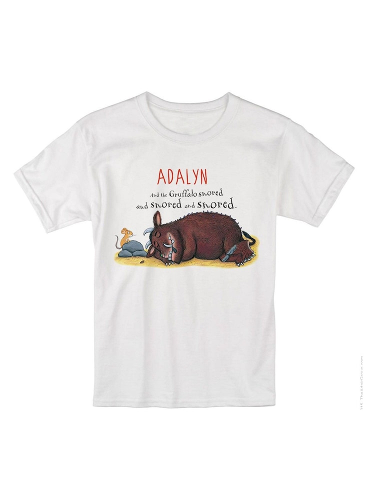 Star Editions White Personalised Gruffalo Sleeping Childrens 100% Cotton T-Shirt - Image 3 of 3