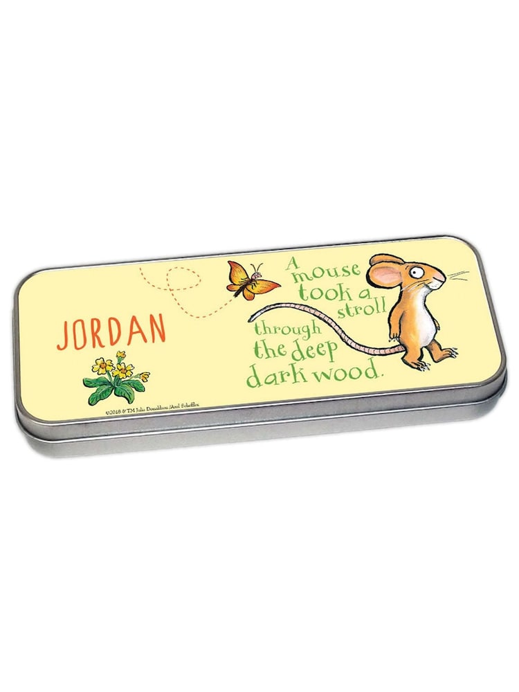 Star Editions Silver Personalised Green Mouse Pencil Tin - Image 1 of 2