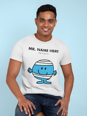 Star Editions Mr. Men Adults Personalised White 100% Cotton T-Shirt - Image 2 of 3