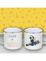 Star Editions Personalised Magnificent Broom White Enamel Mug - Image 3 of 4