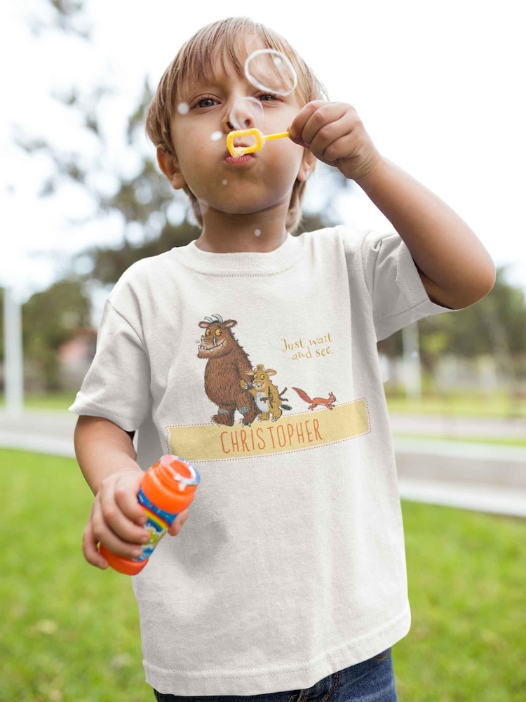 Star Editions White Personalised Gruffalo Family Childrens 100% Cotton T-Shirt - Image 1 of 3