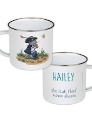 Star Editions Personalised Rat Thief Never Shares Highway Rat Enamel White Mug - Image 1 of 2