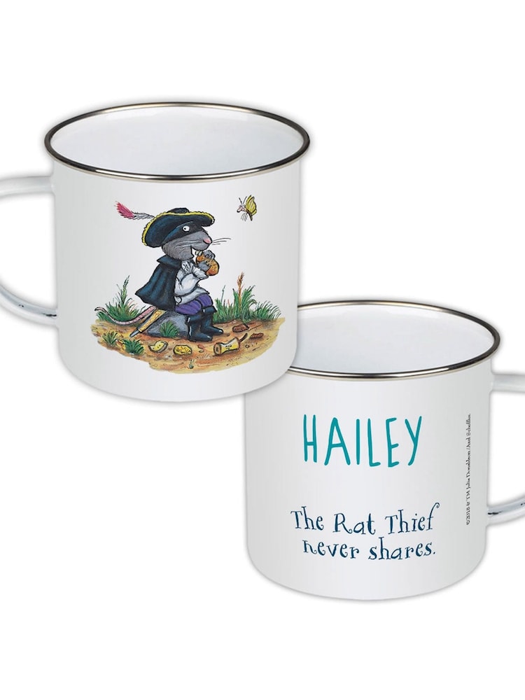 Star Editions Personalised Rat Thief Never Shares Highway Rat Enamel White Mug - Image 1 of 2