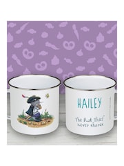 Star Editions Personalised Rat Thief Never Shares Highway Rat Enamel White Mug - Image 2 of 2