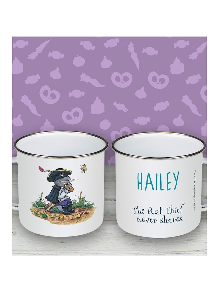 Star Editions Personalised Rat Thief Never Shares Highway Rat Enamel White Mug - Image 2 of 2