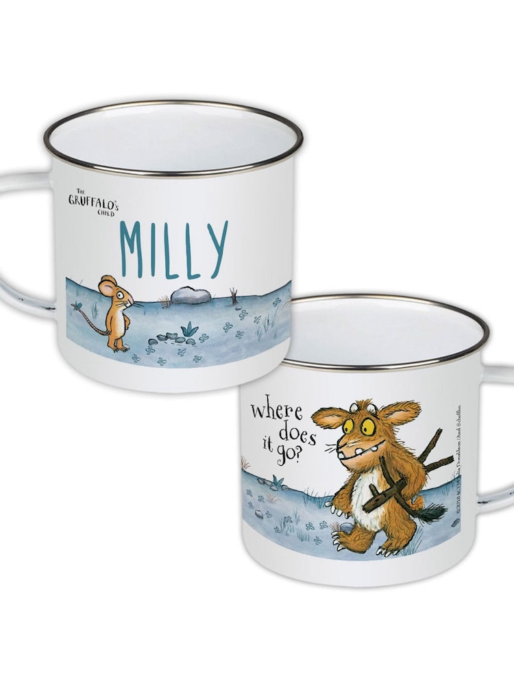 Star Editions Child Personalised Gruffalos Enamel White Mug - Image 1 of 2