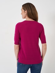 Pink - Crew Clothing Kurzärmliger Pullover aus Merinowolle - Bild 2 von 5