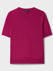 Pink - Crew Clothing Kurzärmliger Pullover aus Merinowolle - Bild 5 von 5