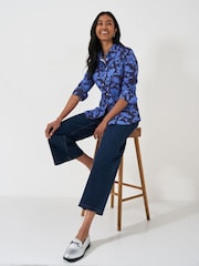 Crew Clothing Blue/Black Lulworth 100% Cotton Shirt - Image 3 of 5