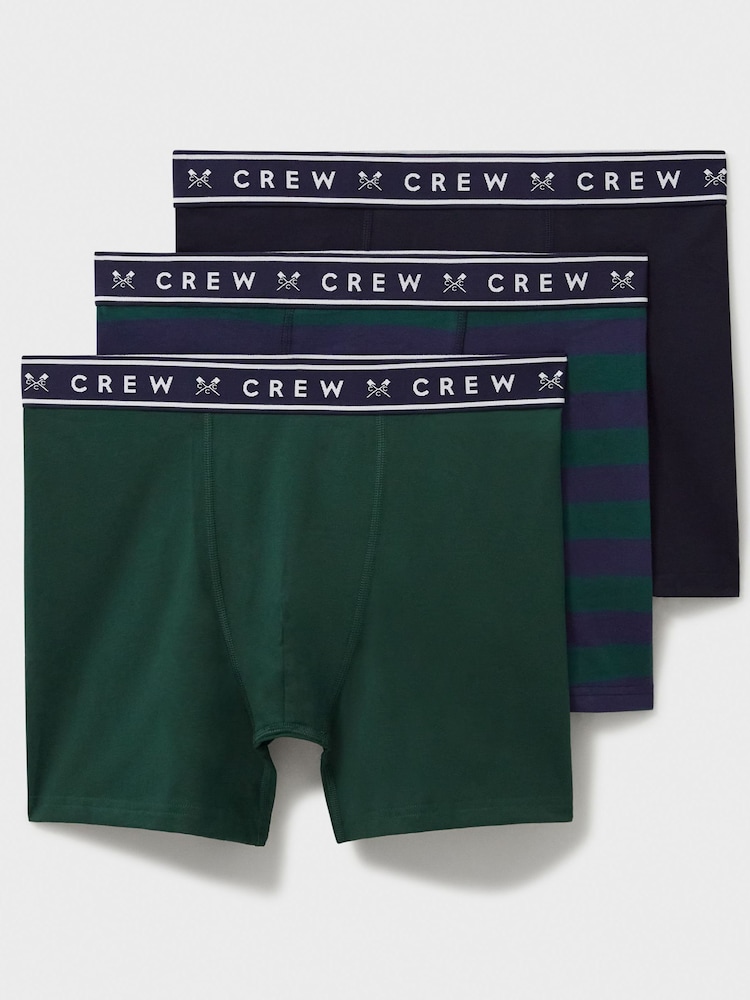 Crew Clothing Company Blue Jersey Boxers 3 Pack - Image 1 of 2 Crew Clothing Company Blue Jersey Boxers 3 Pack - Image 1 of 2