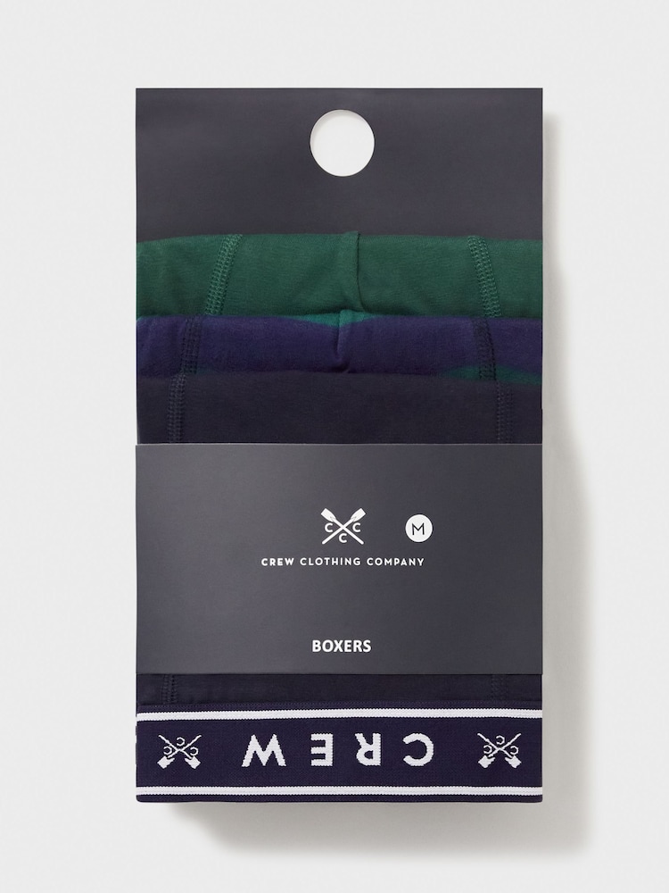 Crew Clothing Company Blue Jersey Boxers 3 Pack - Image 2 of 2 Crew Clothing Company Blue Jersey Boxers 3 Pack - Image 2 of 2