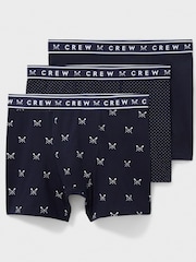 Crew Clothing Company Blue Dark Jersey Boxers 3 Pack - Image 1 of 2
