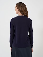 modra - Crew Clothing Merino volna pletena jopa - Slika 3 iz 6