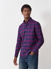 Crew Clothing Blue Long Sleeve Check Oxford 100% Cotton Shirt - Image 1 of 5