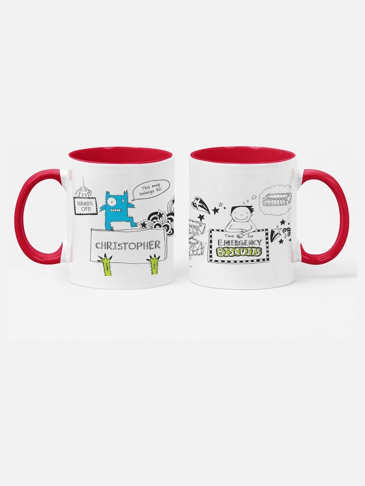 Star Editions Tom Gates Red Personalised Emergency Biscuits Mug - Image 2 of 3