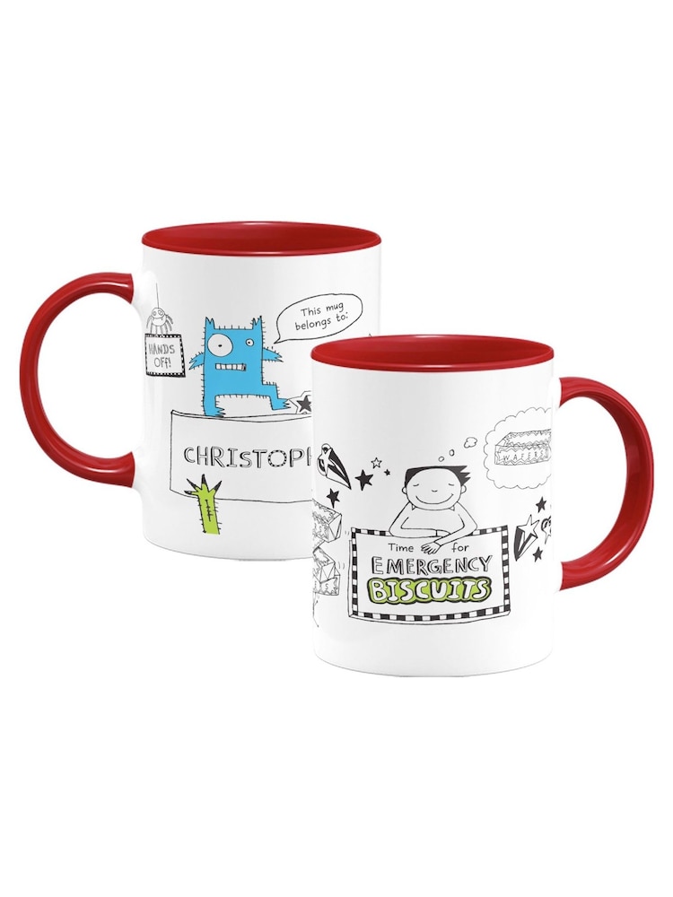 Star Editions Tom Gates Red Personalised Emergency Biscuits Mug - Image 3 of 3