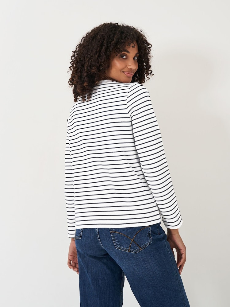Crew Clothing White Blend Striped Sweatshirt - Image 2 of 5