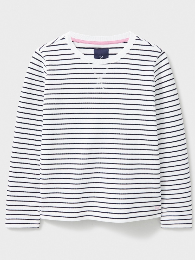 Crew Clothing White Blend Striped Sweatshirt - Image 5 of 5