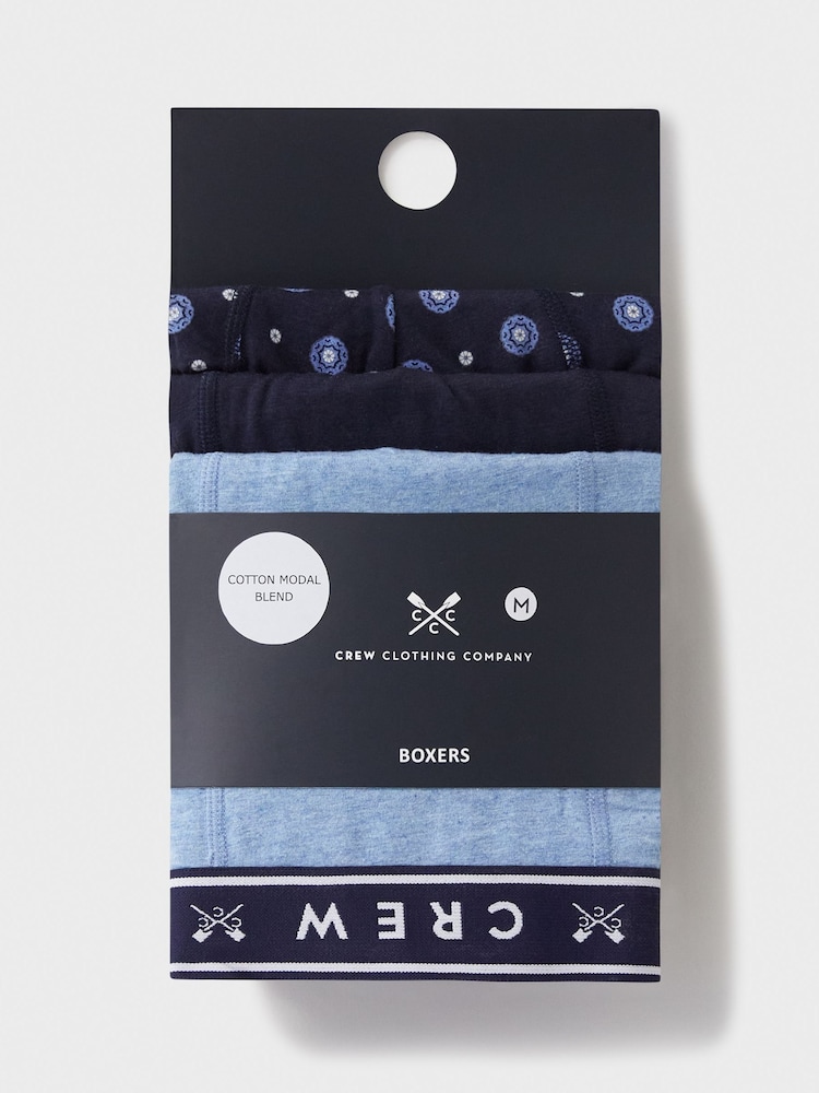 Crew Clothing Company Blue Sky Jersey Boxers 3 Pack - Image 2 of 2