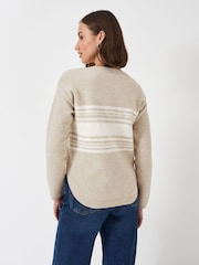 Crew Clothing Natural Sequin Jumper With Curved Hem - Image 2 of 5