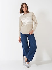 Crew Clothing Natural Sequin Jumper With Curved Hem - Image 3 of 5