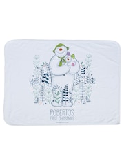 Star Editions Personalised The Snowman and the Snowdogs First Christmas White Blanket - Image 3 of 3