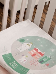 Star Editions Personalised The Snowman and the Snowdog Snow Globe White Blanket - Image 1 of 3