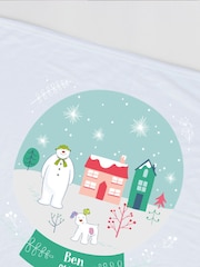 Star Editions Personalised The Snowman and the Snowdog Snow Globe White Blanket - Image 2 of 3