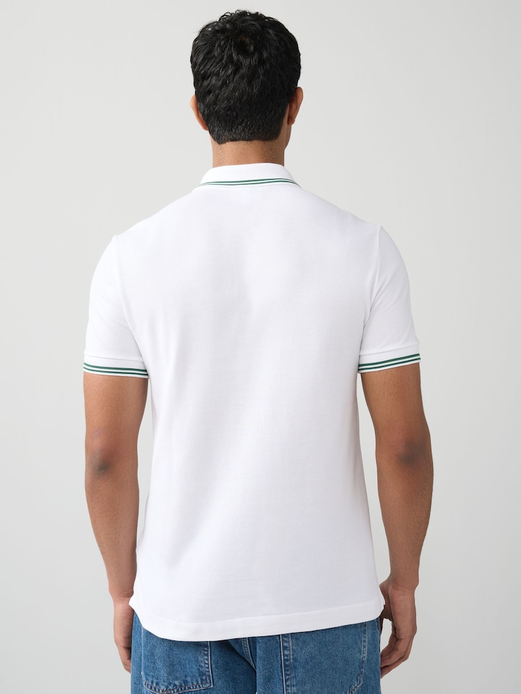 Lacoste Regular Fit Stripe Collar Piqué Polo Shirt - Image 2 of 9