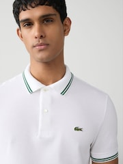 Lacoste Regular Fit Stripe Collar Piqué Polo Shirt - Image 3 of 9